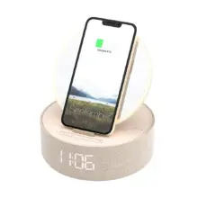 آینه ميكاپ با شارژر وایرلس و اسپیکر بلوتوثی کلوشر مدل COLSUR 5 in 1 mood light fast charging bluethooth speaker makeup mirror alarm clock